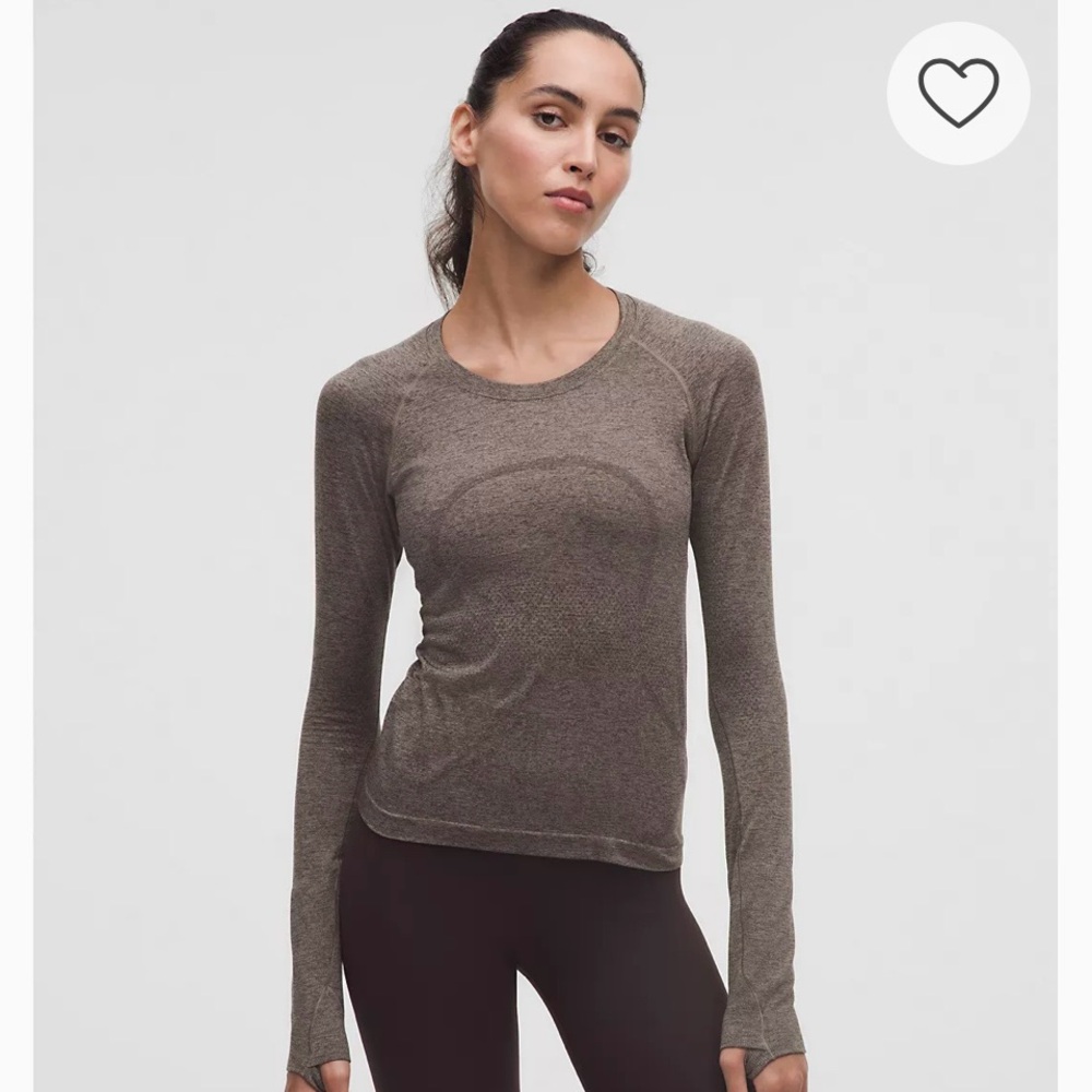 NWT Lululemon Swiftly Tech sequoia/ warm ash grey long sleeve shirt 2.0 waist